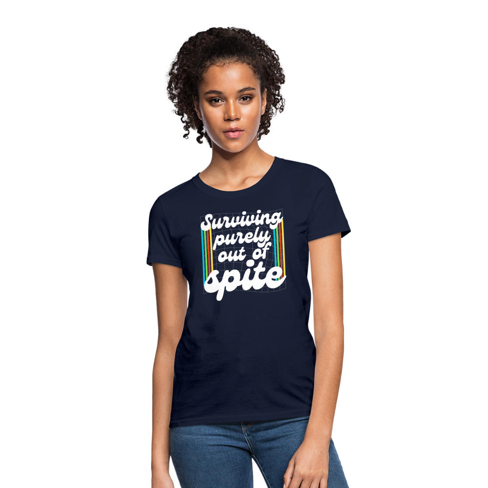 Surviving Purely Out Of Spite Women's T-Shirt - navy