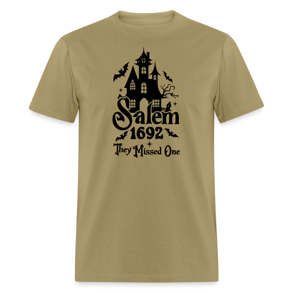 Salem !692 - They Missed One T-Shirt (Halloween Witch) - khaki