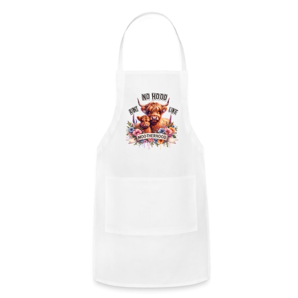 Aint No Hood Like Moo - Therhood Adjustable Apron (Highland Cow) - option1# - Adjustable Apron | Spreadshirt 1186