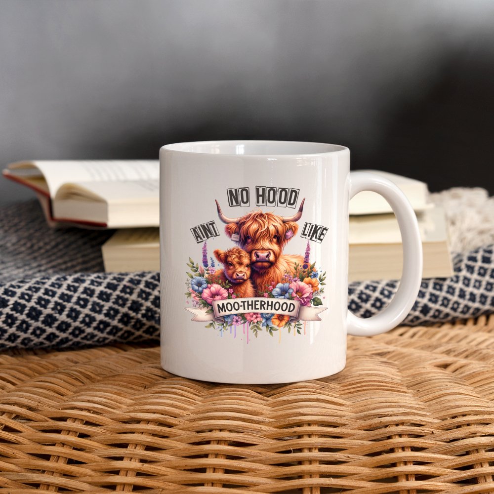 Aint No Hood Like Moo - Therhood Coffee Mug (Highland Cow) - One Size