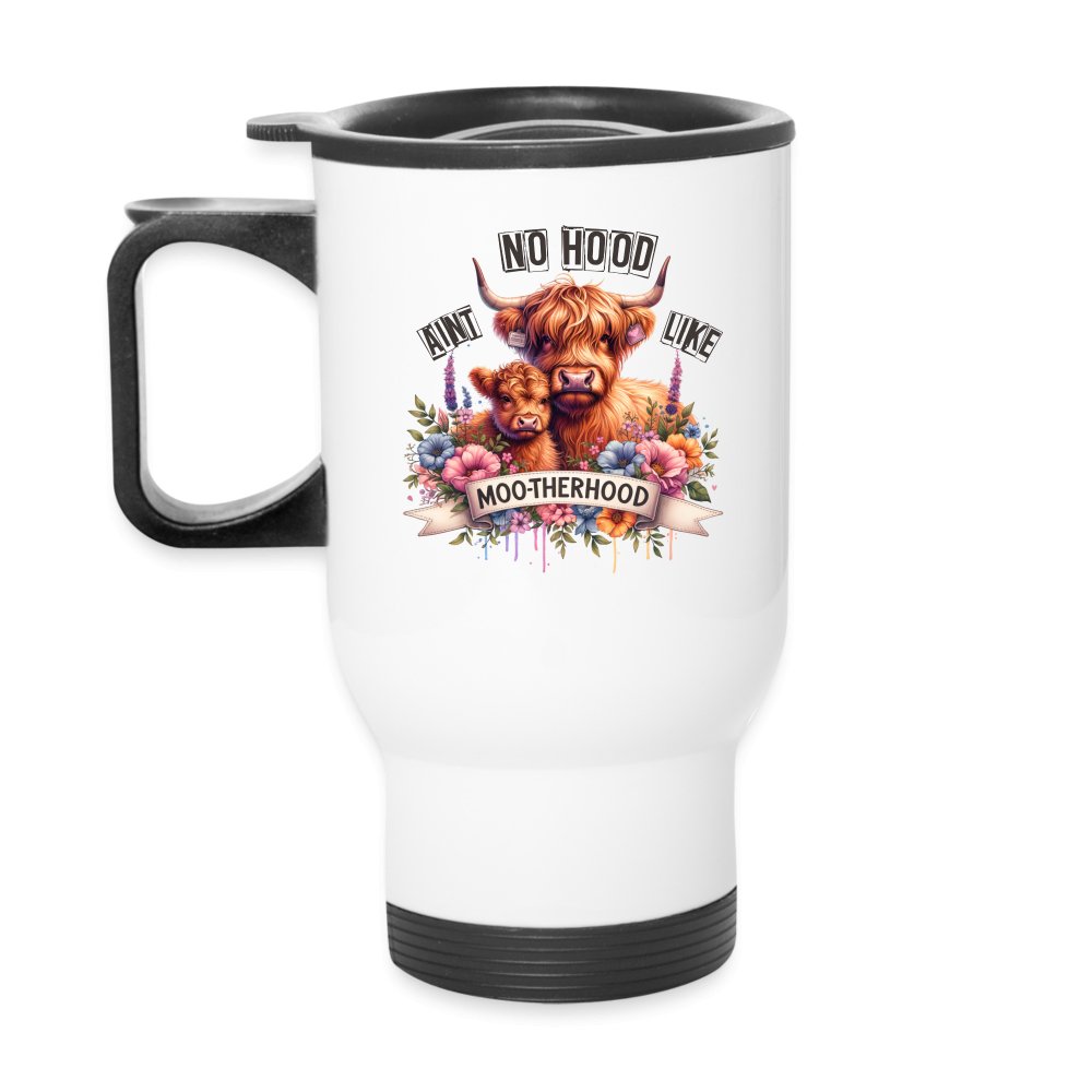 Aint No Hood Like Moo - Therhood Travel Mug (Highland Cow) - option1# - Travel Mug | BestSub B4QC2