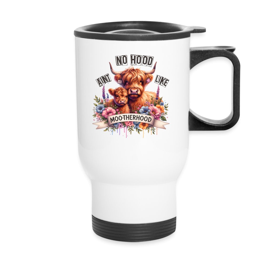 Aint No Hood Like Moo - Therhood Travel Mug (Highland Cow) - option1# - Travel Mug | BestSub B4QC2