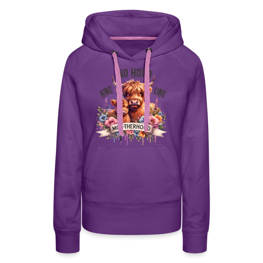 Aint No Hood Like Moo - Therhood Women’s Premium Hoodie (Highland Cow) - purple