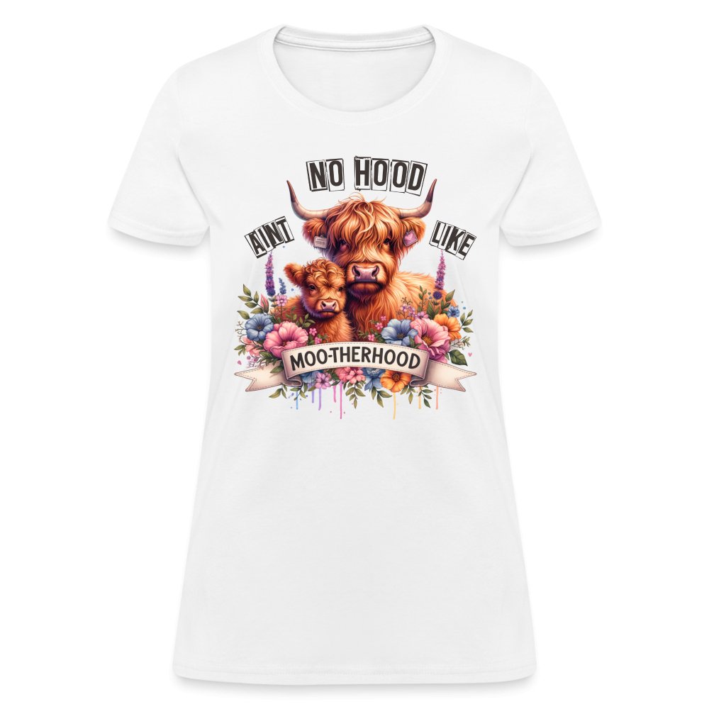 Aint No Hood Like Moo - Therhood Women's T-Shirt (Highland Cow) - option1# - Women's T-Shirt | Fruit of the Loom L3930R