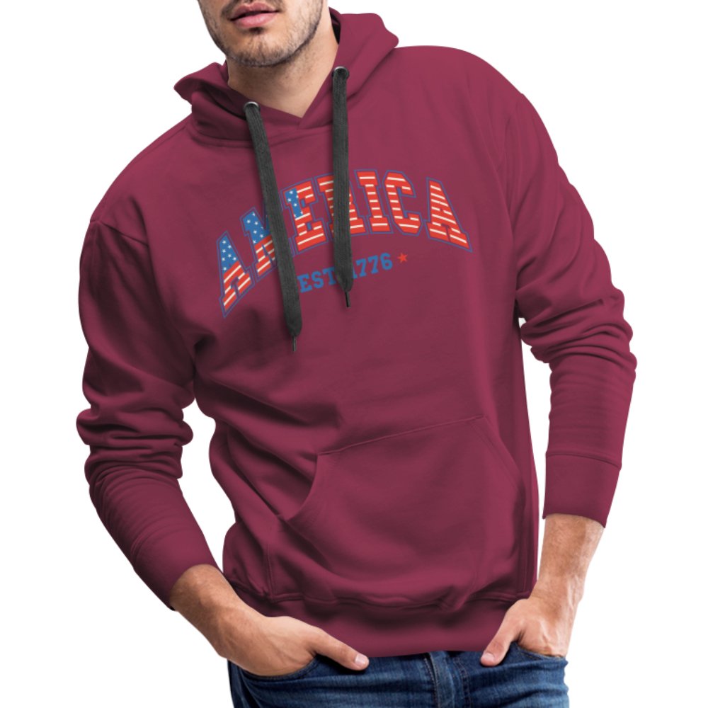 America 1776 Men’s Premium Hoodie - burgundy