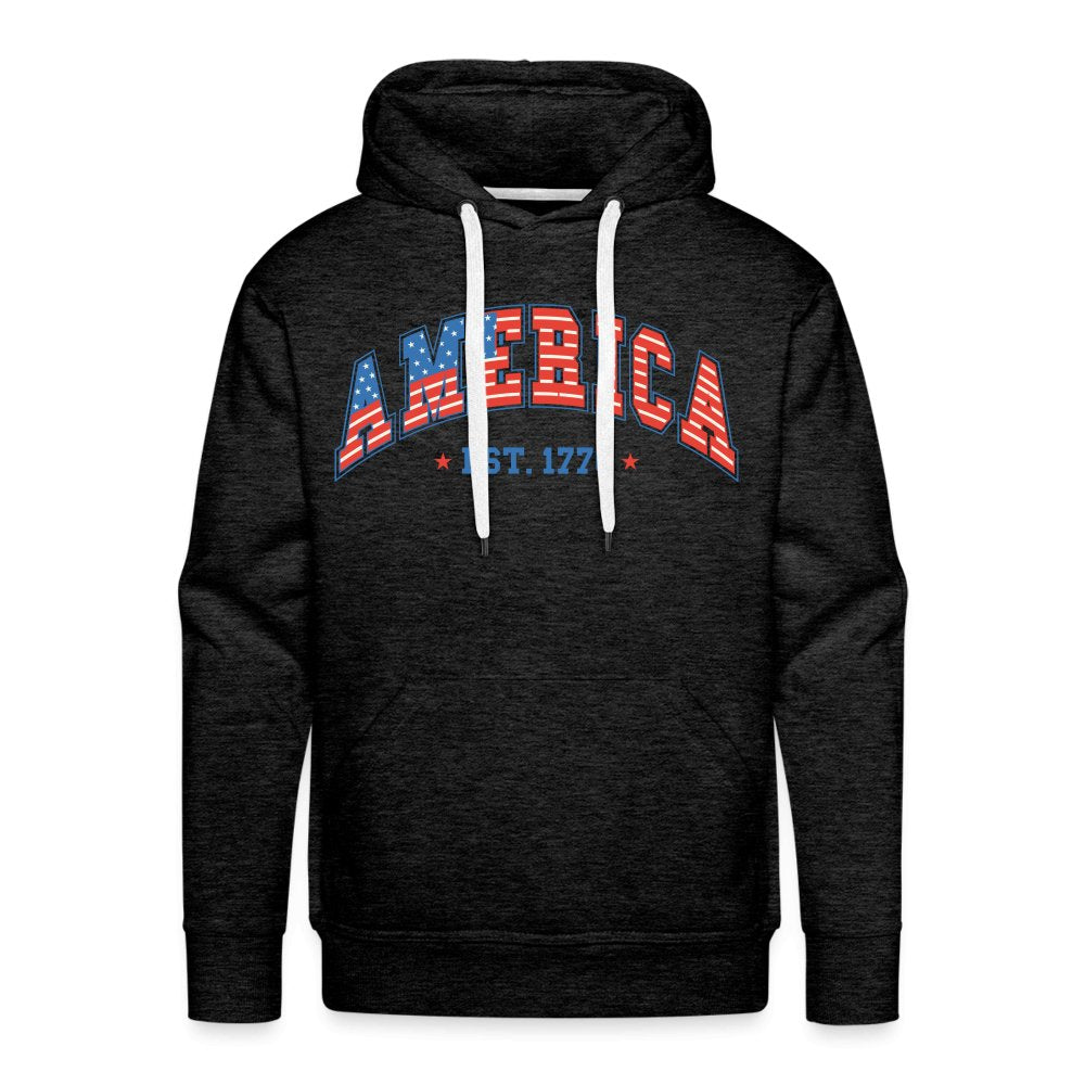 America 1776 Men’s Premium Hoodie - charcoal grey