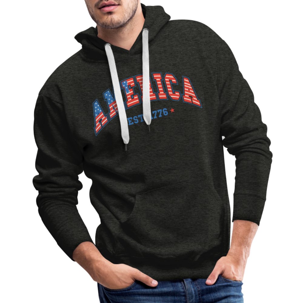 America 1776 Men’s Premium Hoodie - charcoal grey