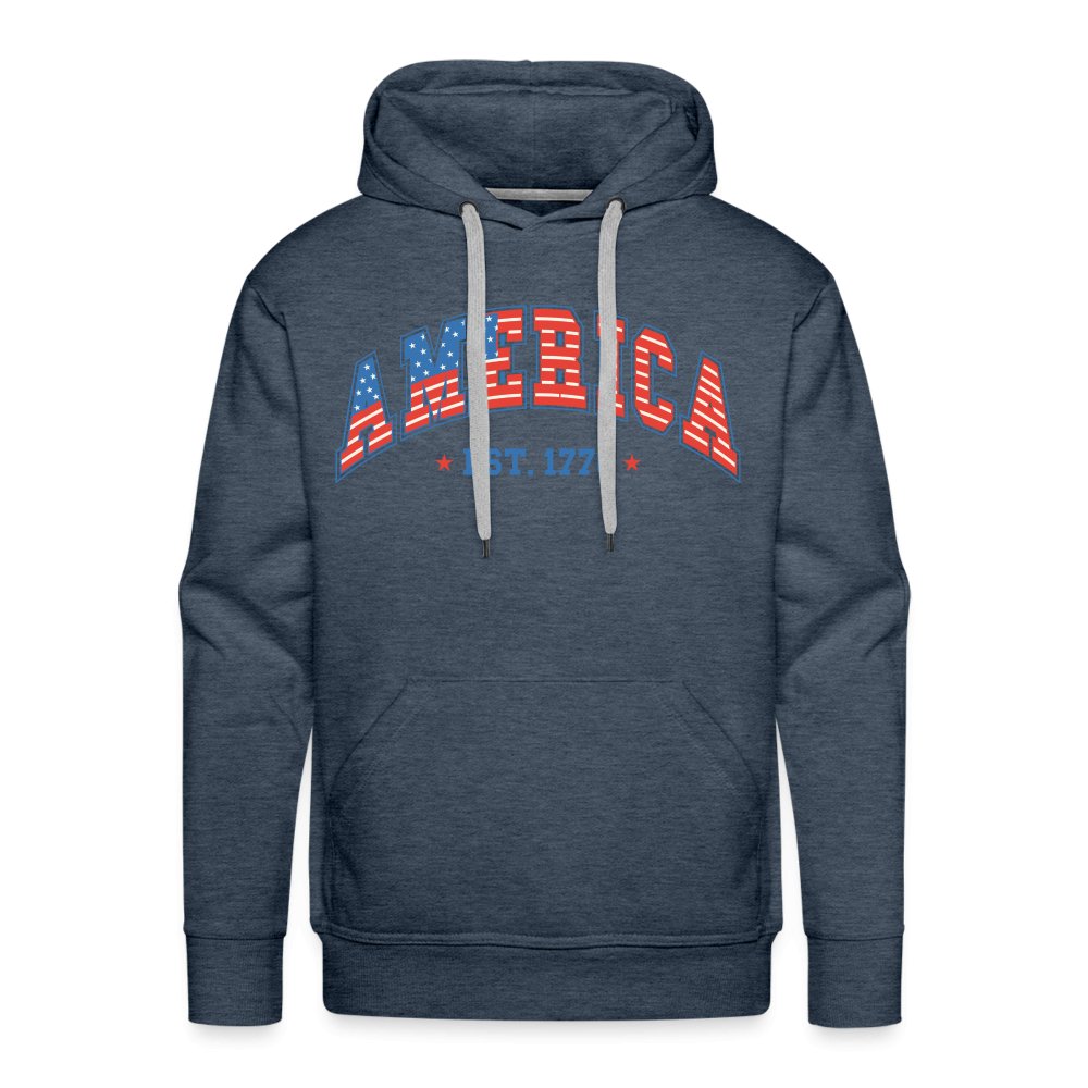 America 1776 Men’s Premium Hoodie - heather denim