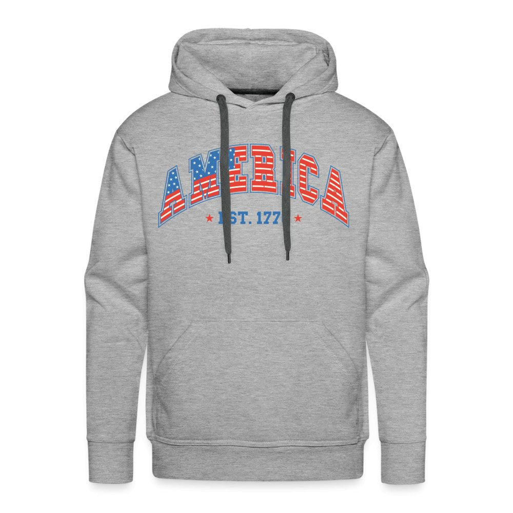 America 1776 Men’s Premium Hoodie - heather grey