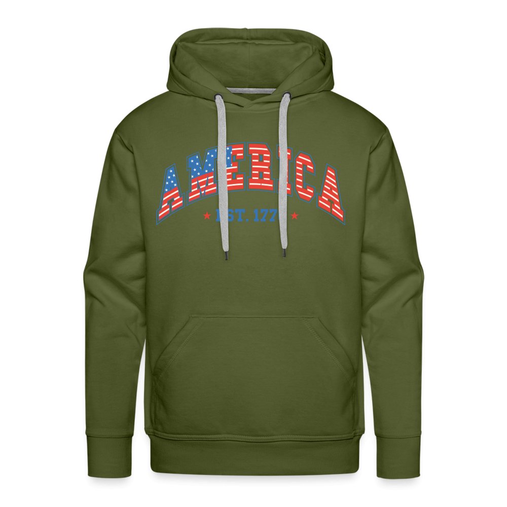 America 1776 Men’s Premium Hoodie - olive green