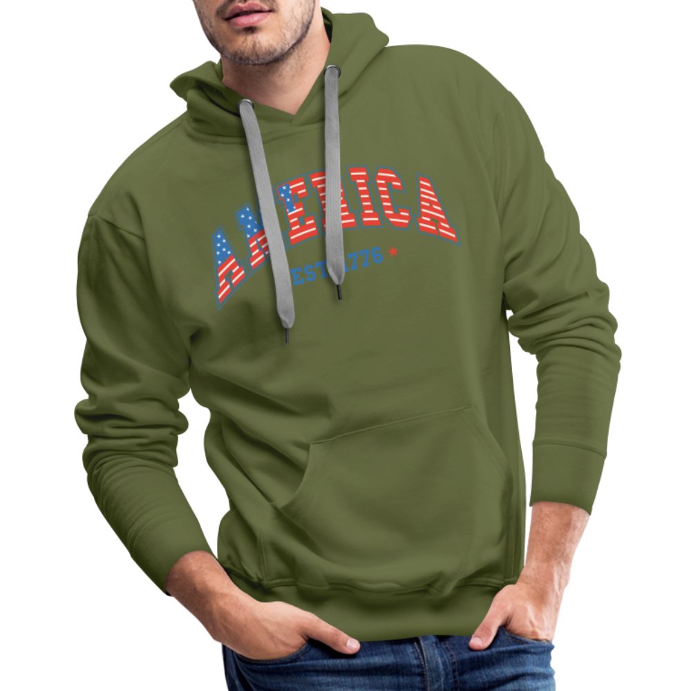 America 1776 Men’s Premium Hoodie - olive green