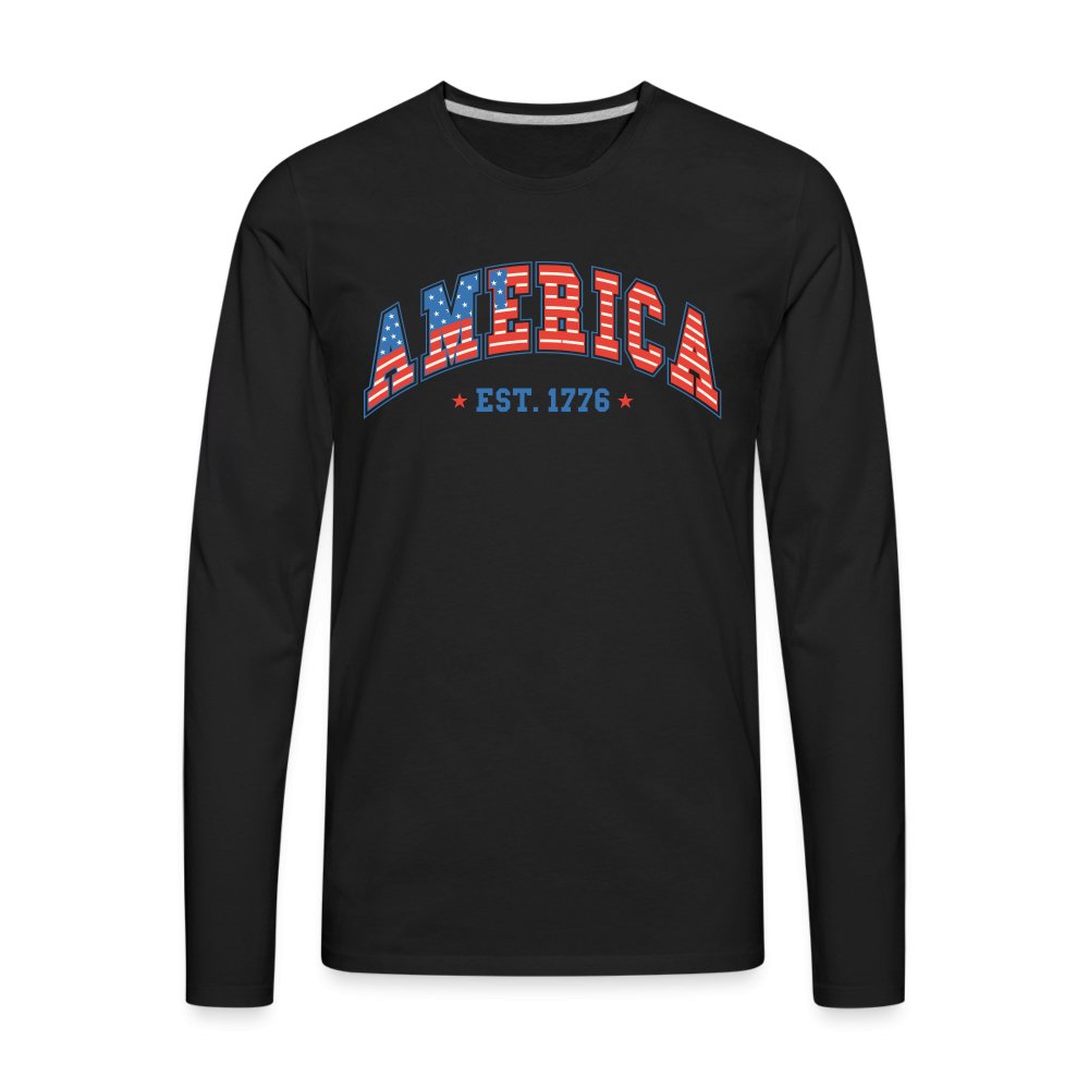 America 1776 Men's Premium Long Sleeve T-Shirt - black