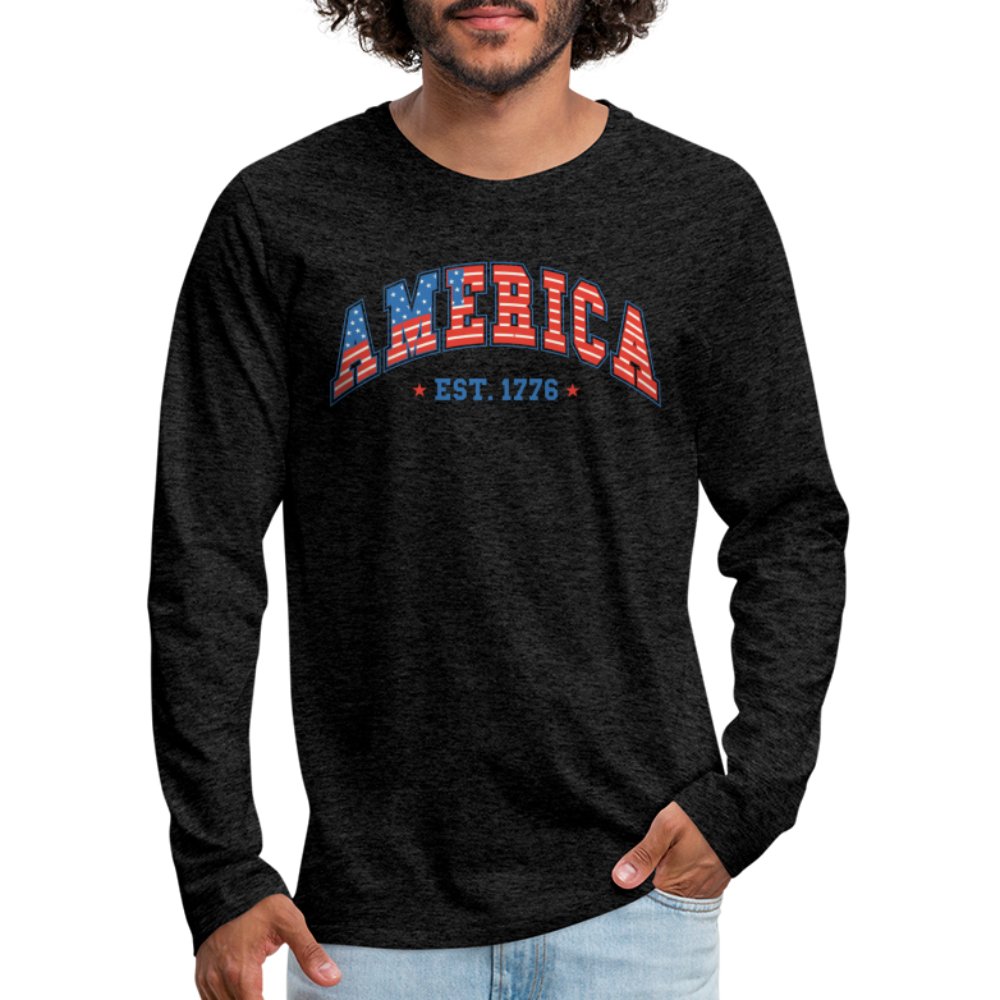 America 1776 Men's Premium Long Sleeve T-Shirt - charcoal grey