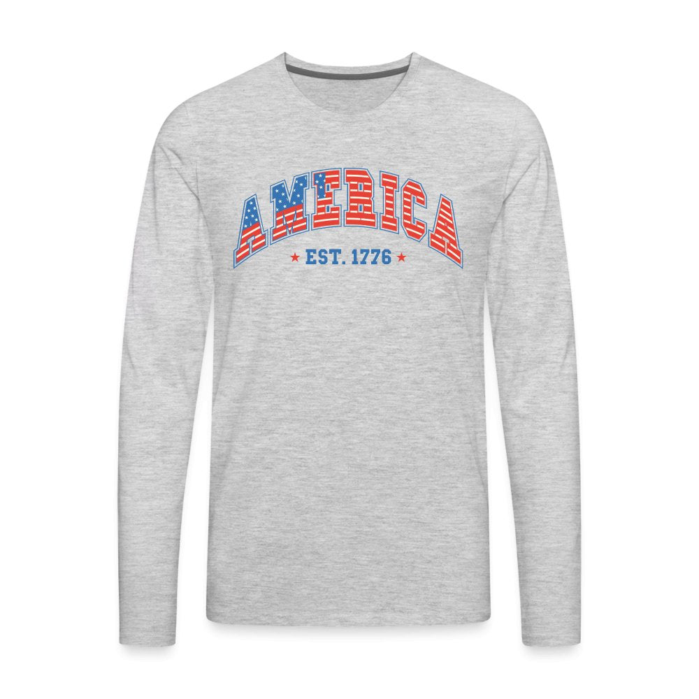 America 1776 Men's Premium Long Sleeve T-Shirt - heather gray