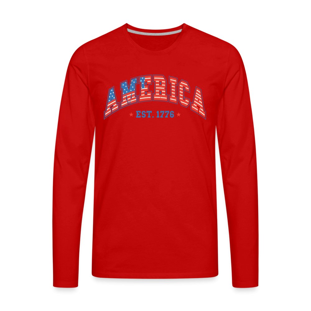 America 1776 Men's Premium Long Sleeve T-Shirt - red