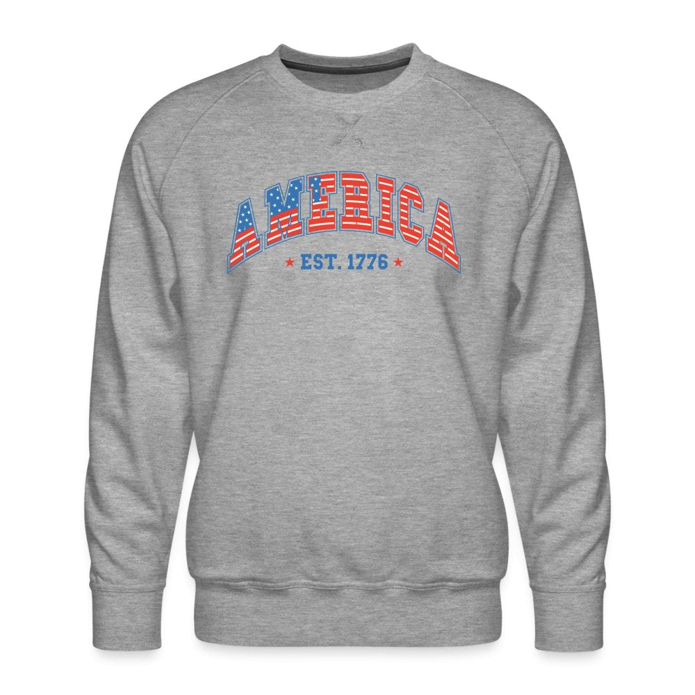 America 1776 Men’s Premium Sweatshirt - heather grey