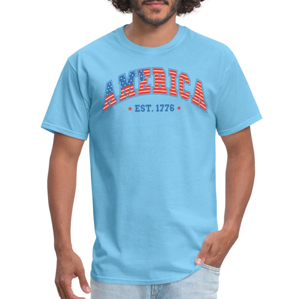 America 1776 T-Shirt - aquatic blue