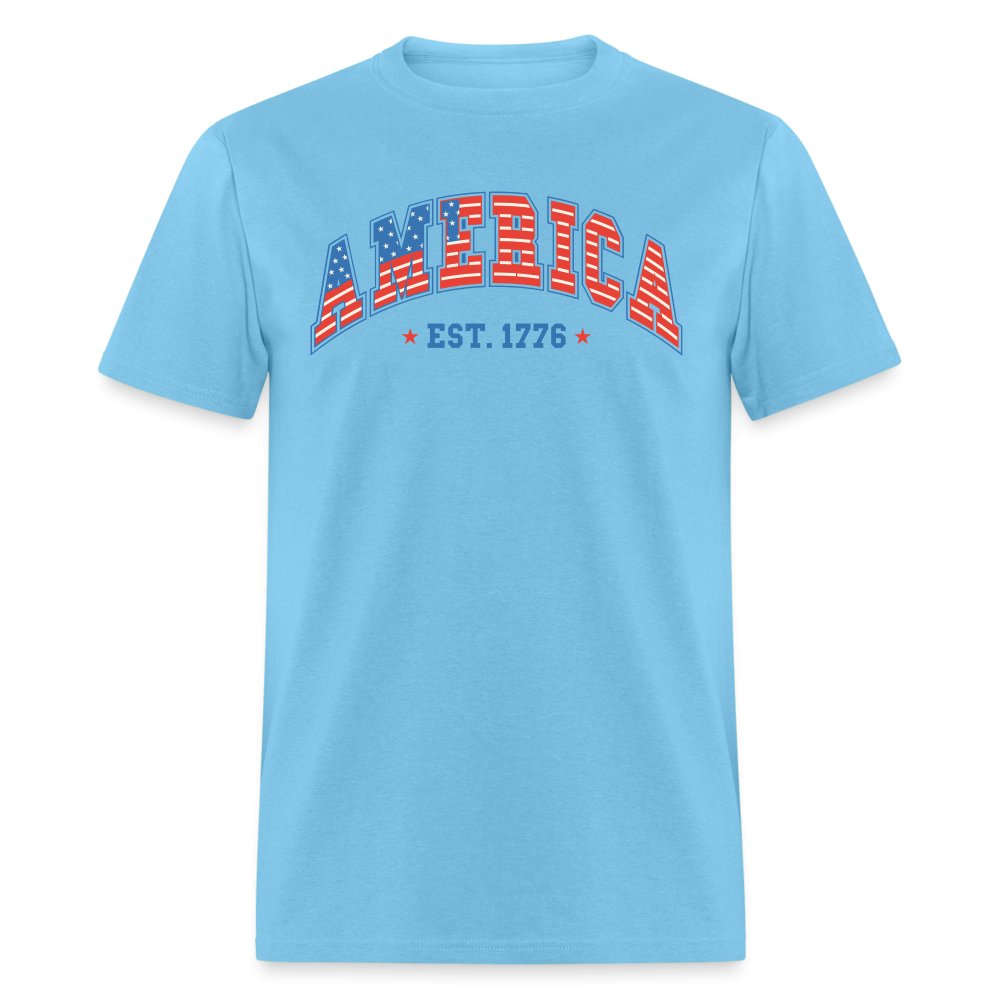 America 1776 T-Shirt - aquatic blue