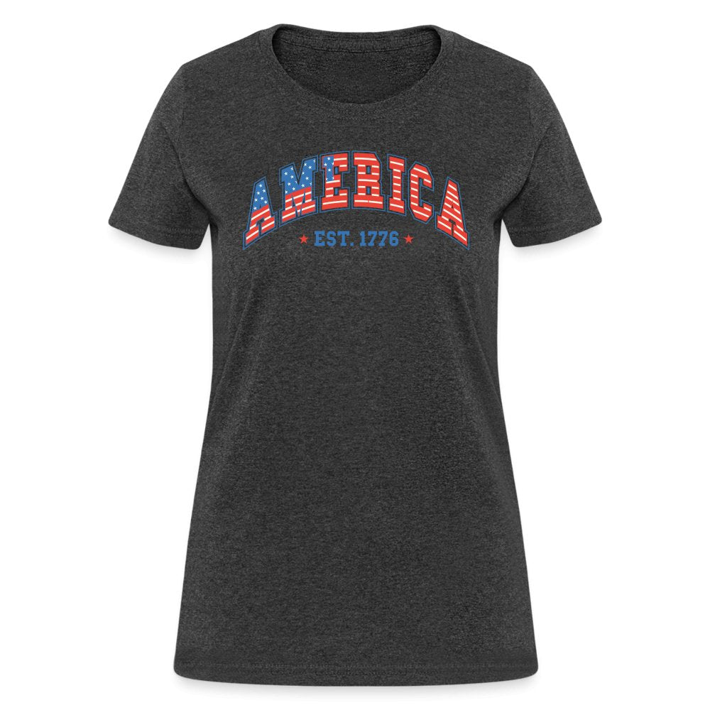 America 1776 Women's Contoured T-Shirt - heather black