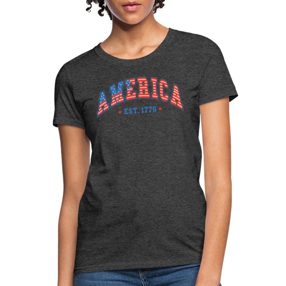 America 1776 Women's Contoured T-Shirt - heather gray