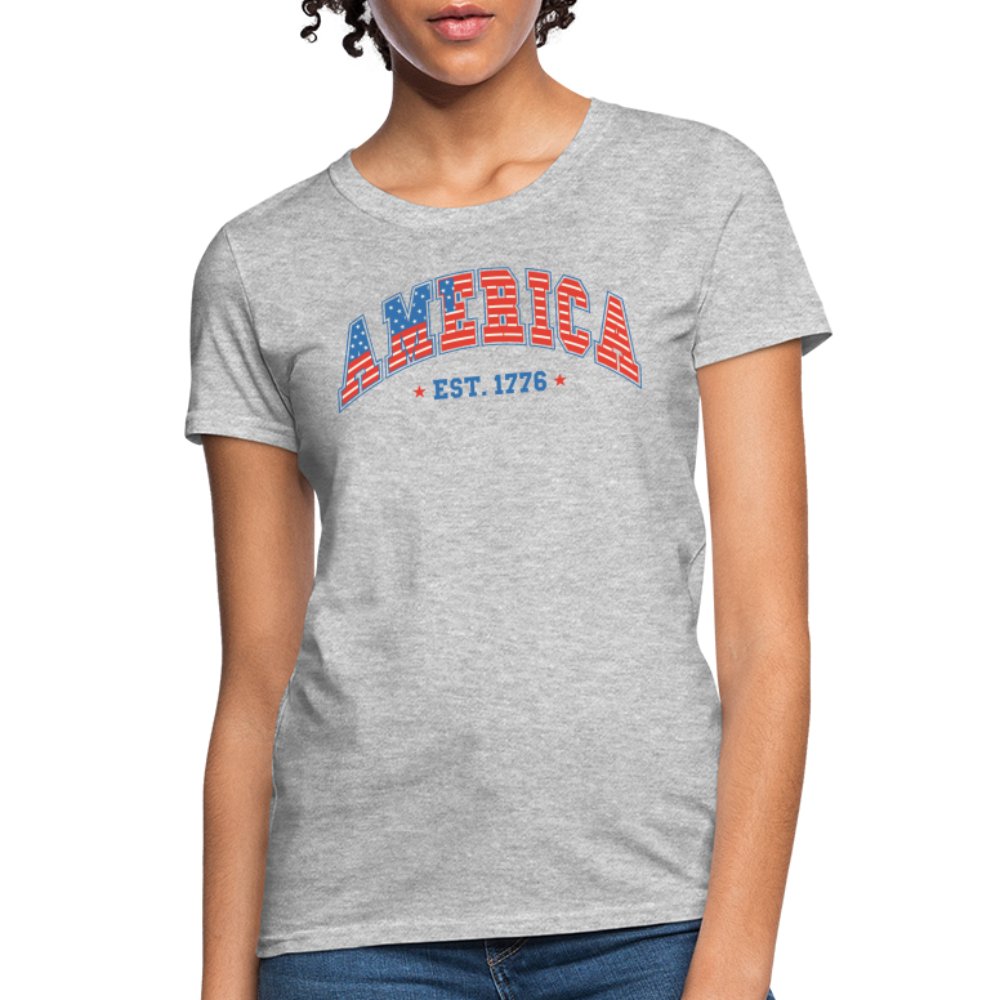 America 1776 Women's Contoured T-Shirt - heather gray