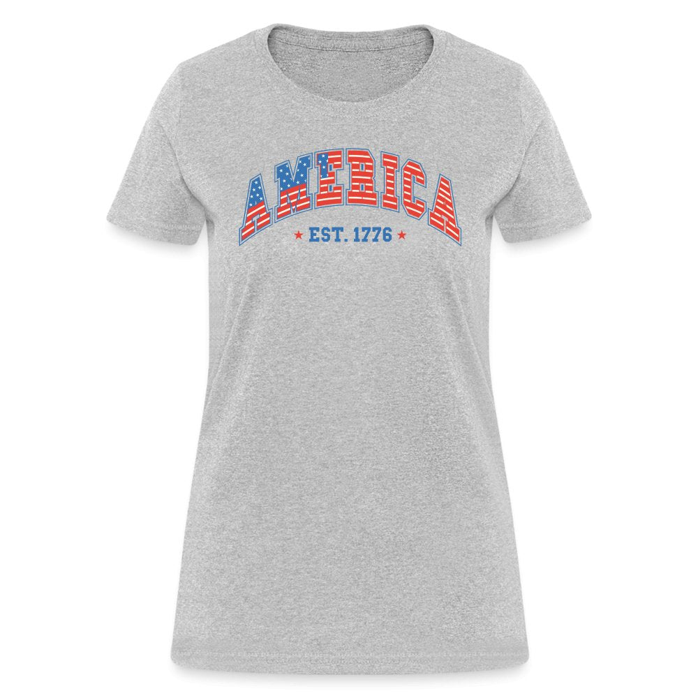 America 1776 Women's Contoured T-Shirt - heather gray