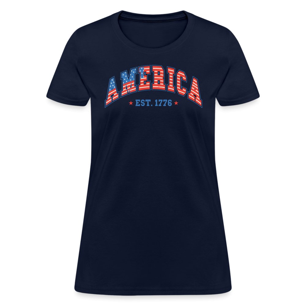 America 1776 Women's Contoured T-Shirt - navy