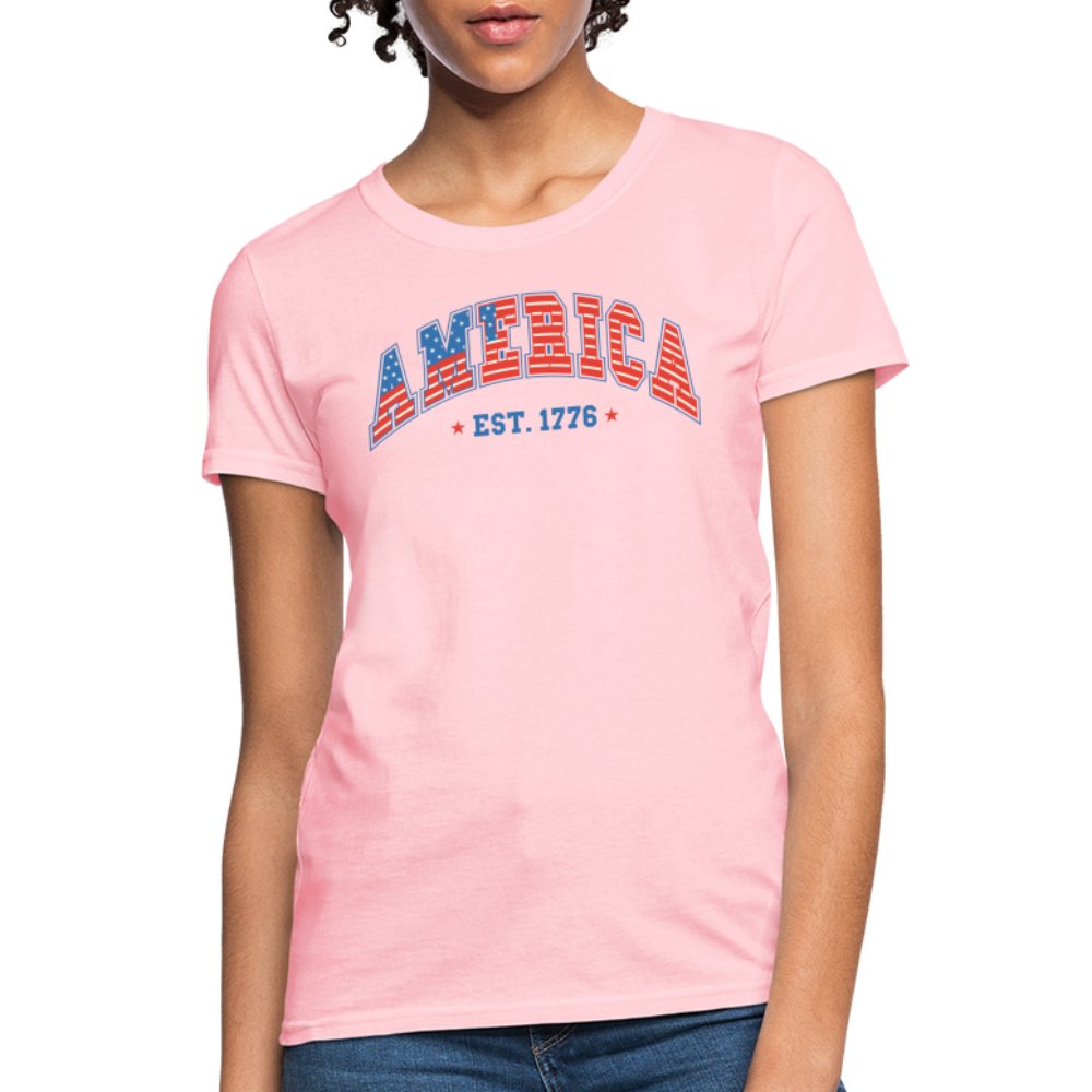 America 1776 Women's Contoured T-Shirt - pink