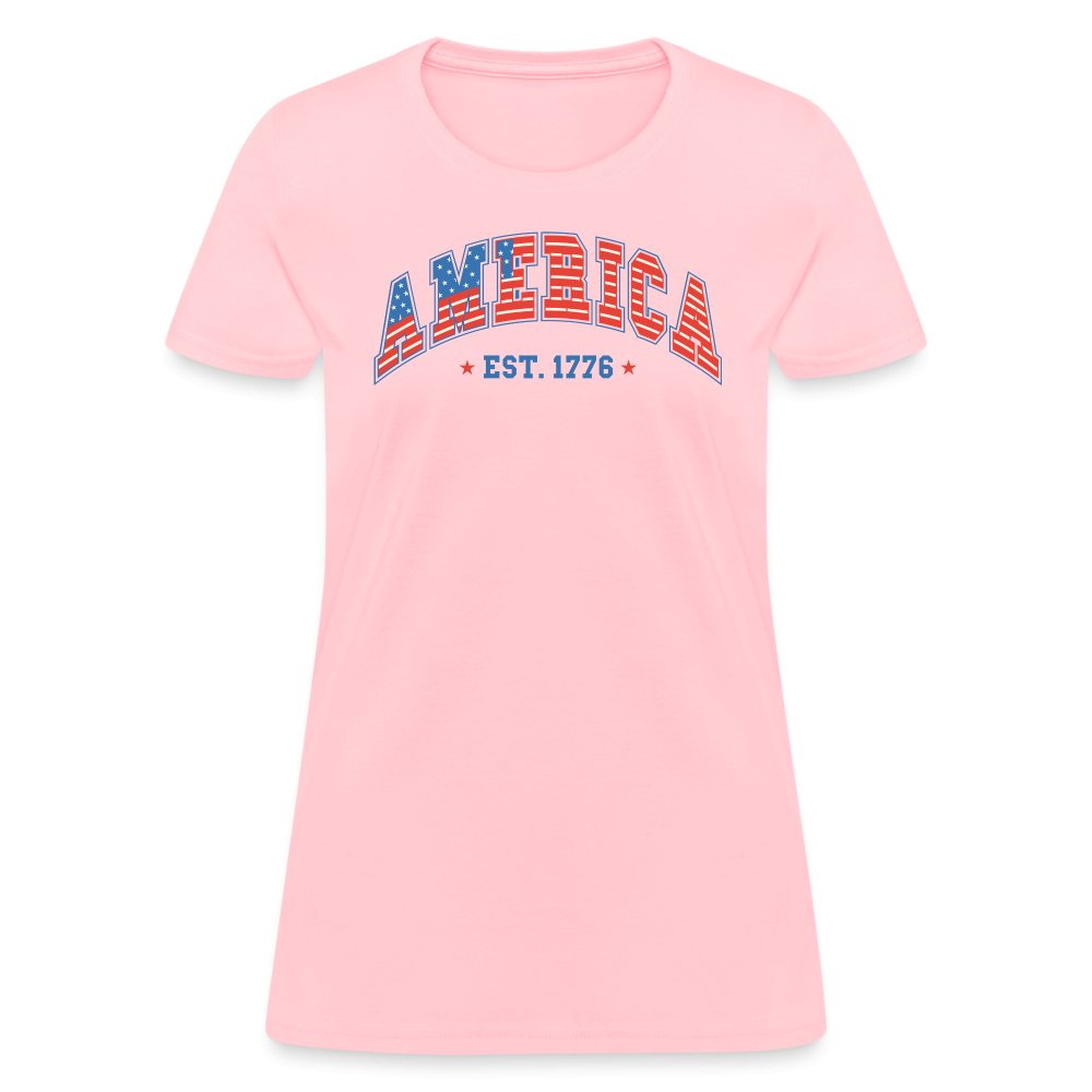 America 1776 Women's Contoured T-Shirt - pink