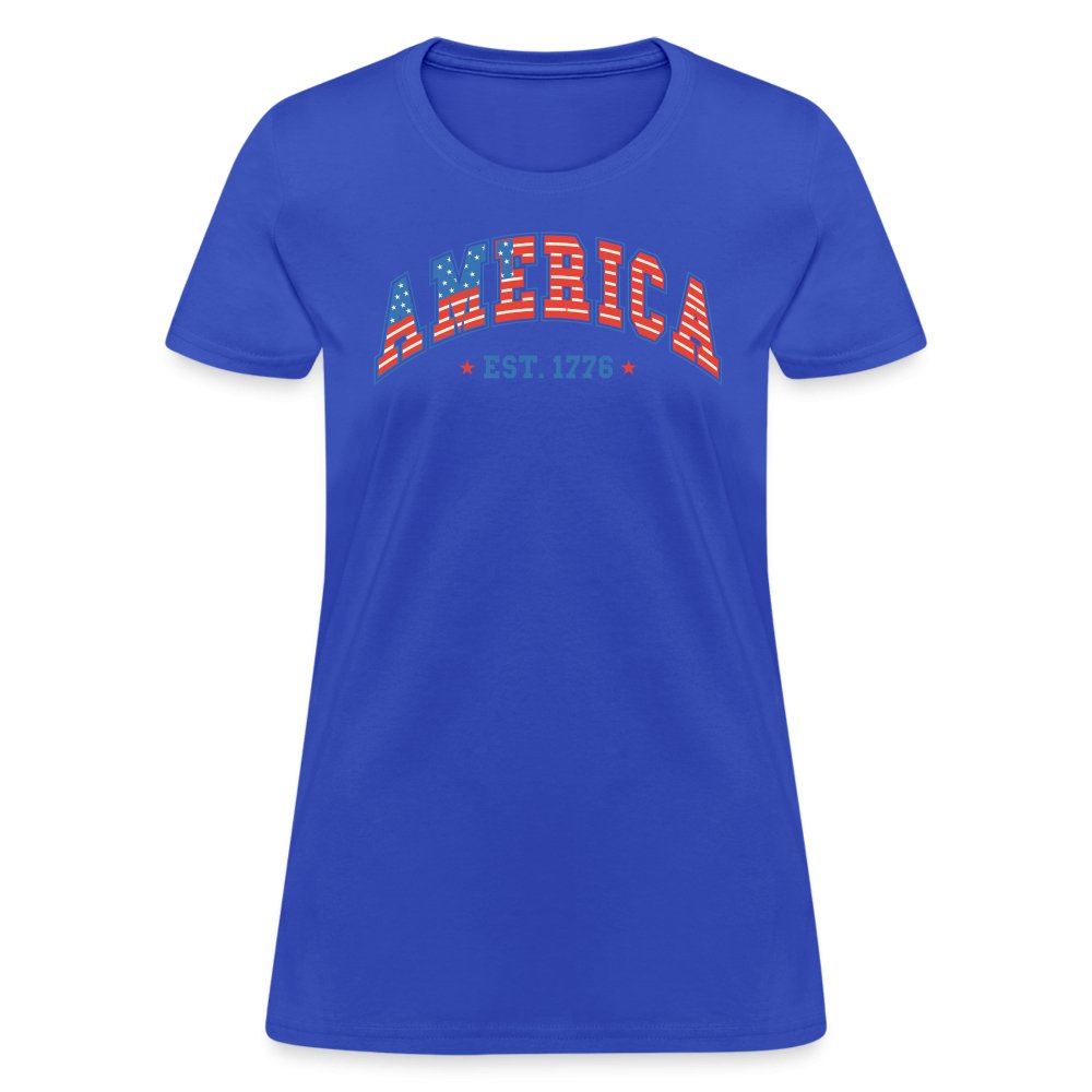 America 1776 Women's Contoured T-Shirt - royal blue