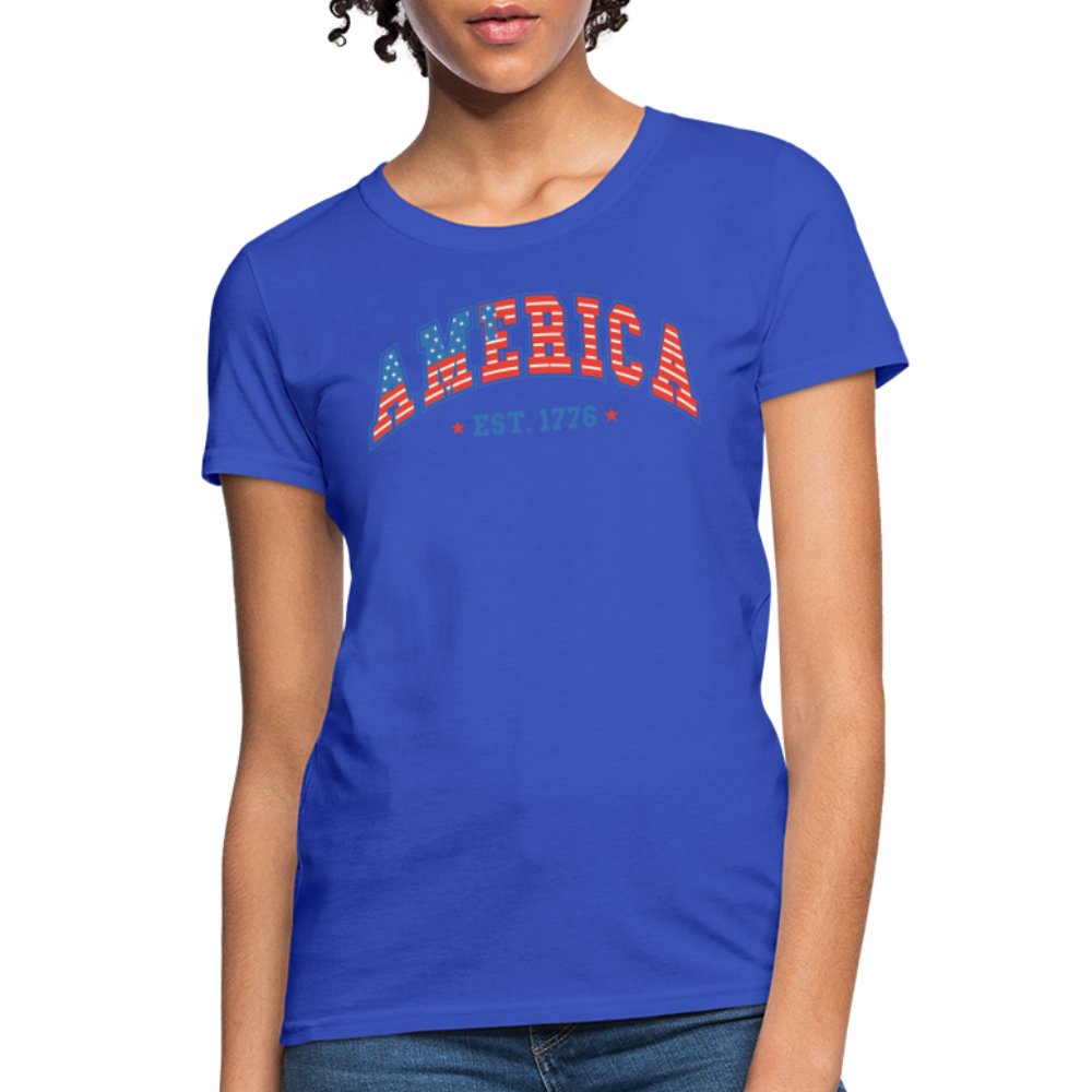 America 1776 Women's Contoured T-Shirt - royal blue