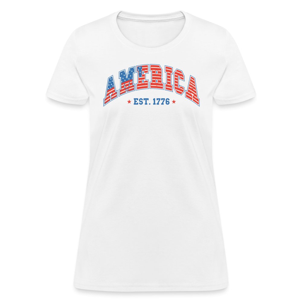 America 1776 Women's Contoured T-Shirt - white