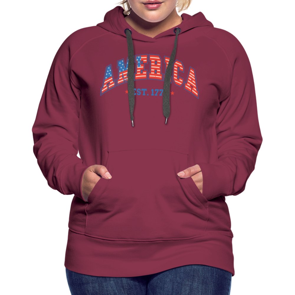 America 1776 Women’s Premium Hoodie - burgundy