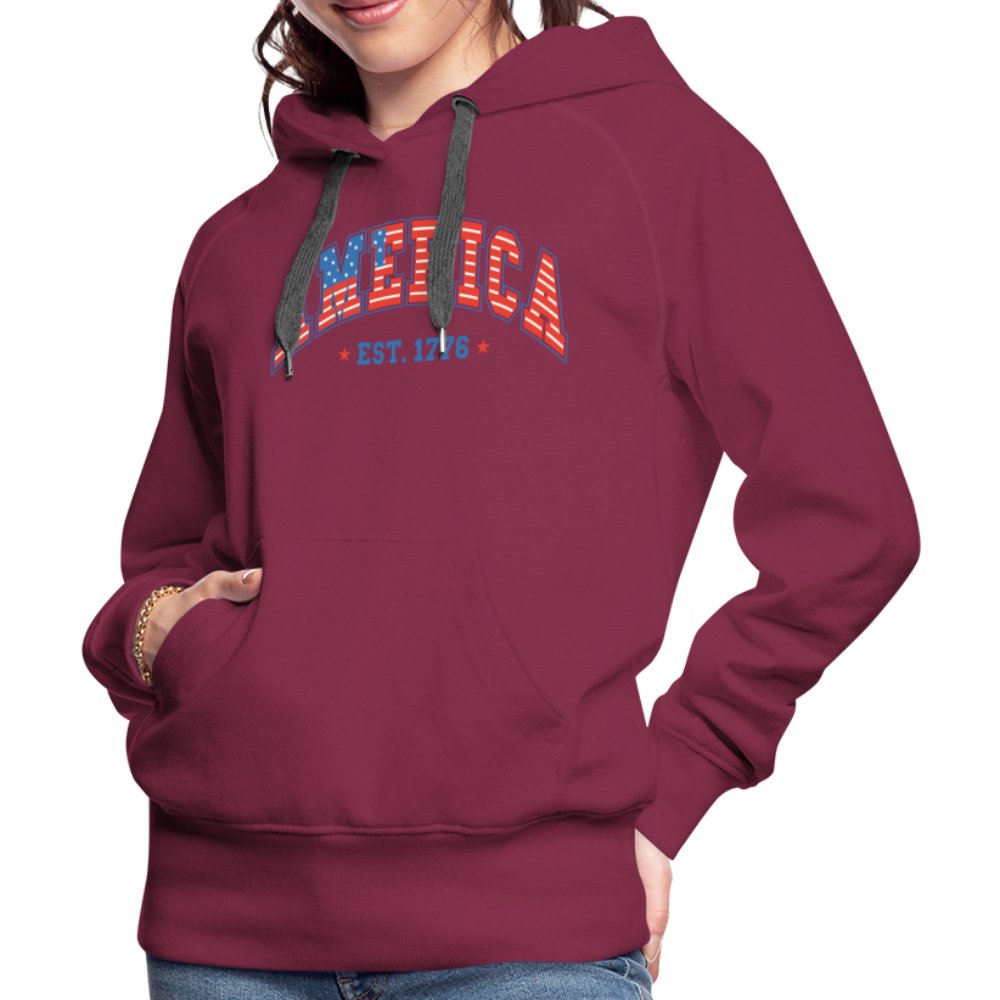 America 1776 Women’s Premium Hoodie - burgundy