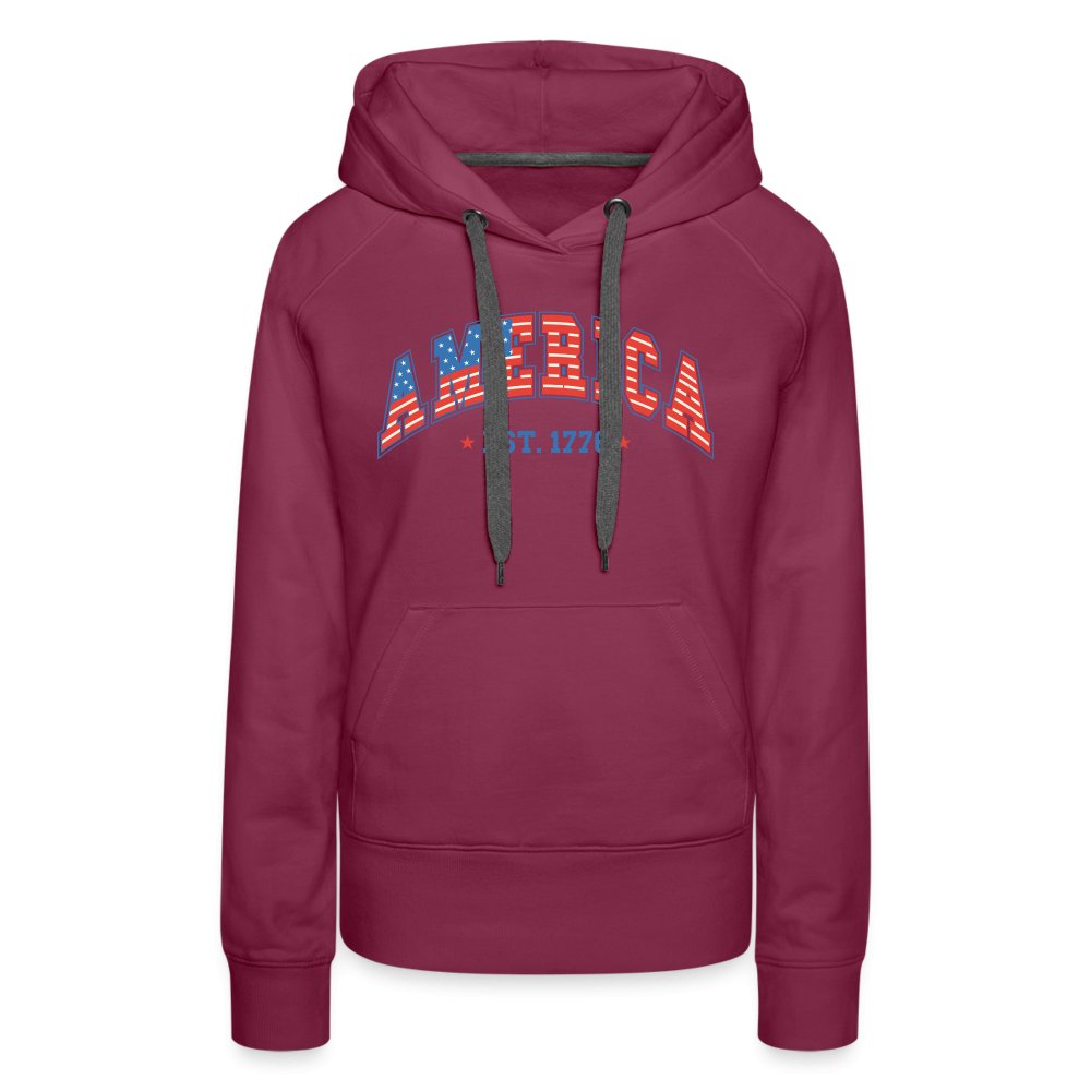 America 1776 Women’s Premium Hoodie - burgundy