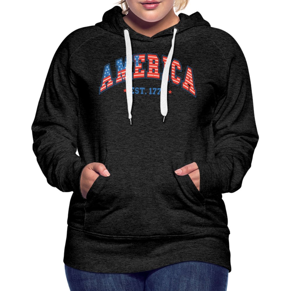 America 1776 Women’s Premium Hoodie - charcoal grey