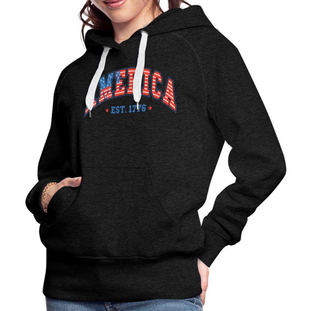 America 1776 Women’s Premium Hoodie - charcoal grey