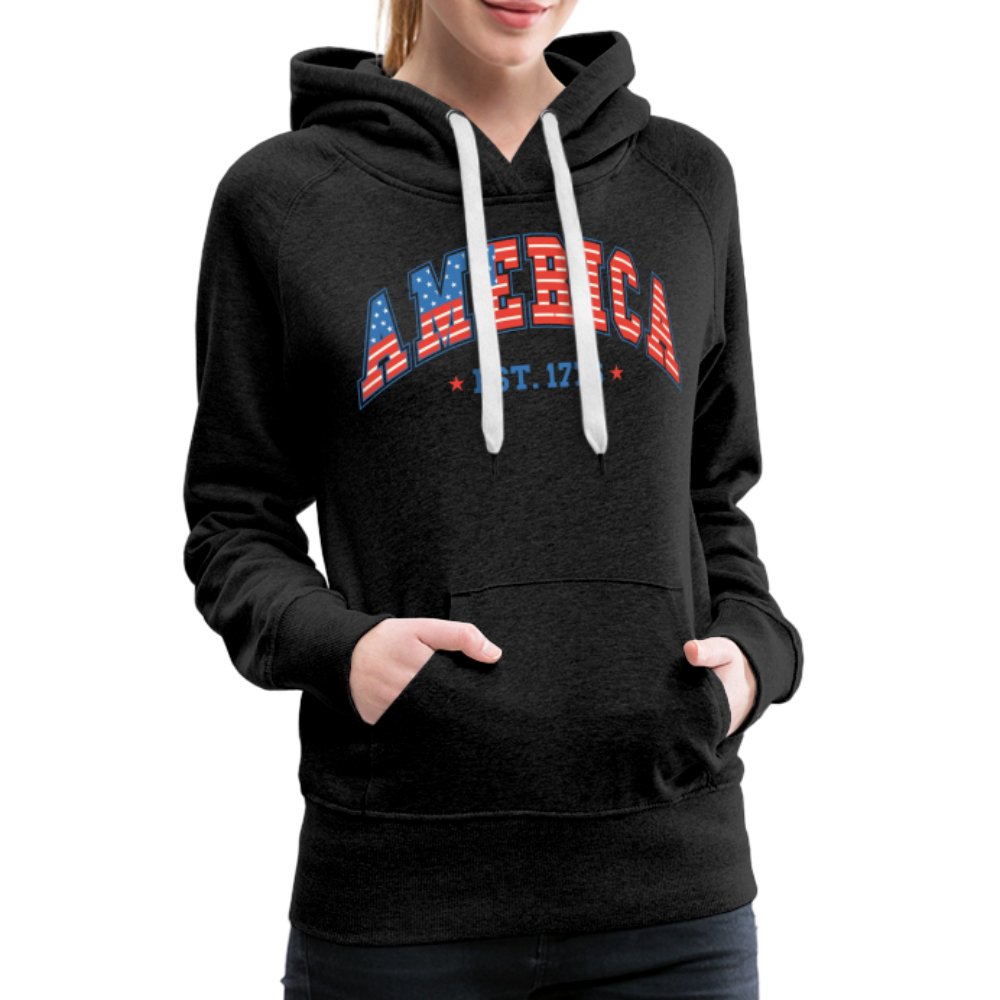 America 1776 Women’s Premium Hoodie - charcoal grey