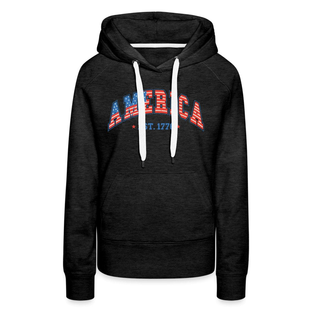 America 1776 Women’s Premium Hoodie - charcoal grey