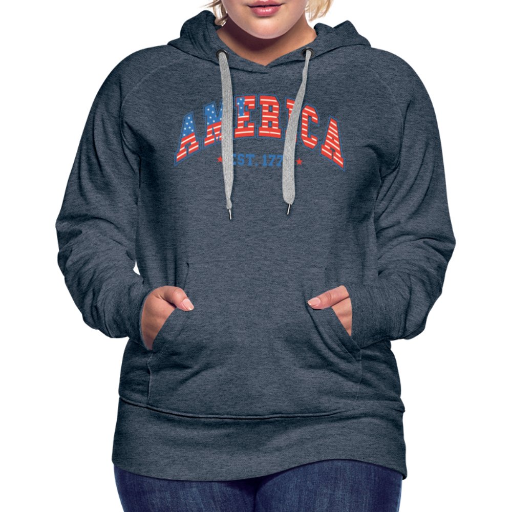 America 1776 Women’s Premium Hoodie - heather denim