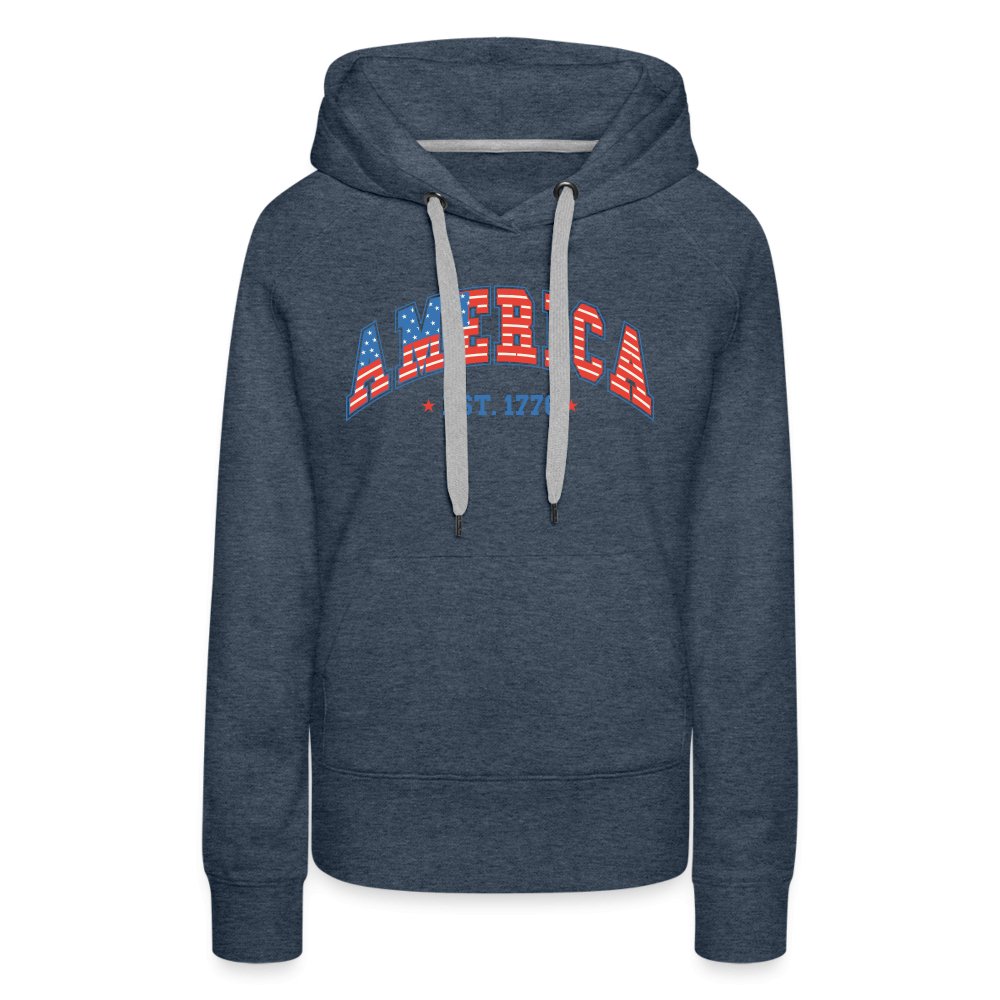 America 1776 Women’s Premium Hoodie - heather denim