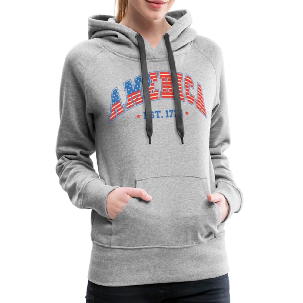 America 1776 Women’s Premium Hoodie - heather grey