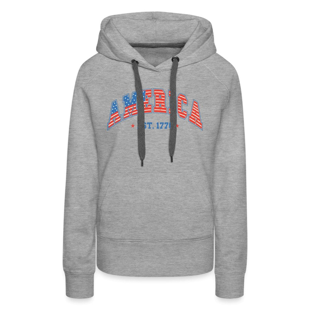 America 1776 Women’s Premium Hoodie - heather grey