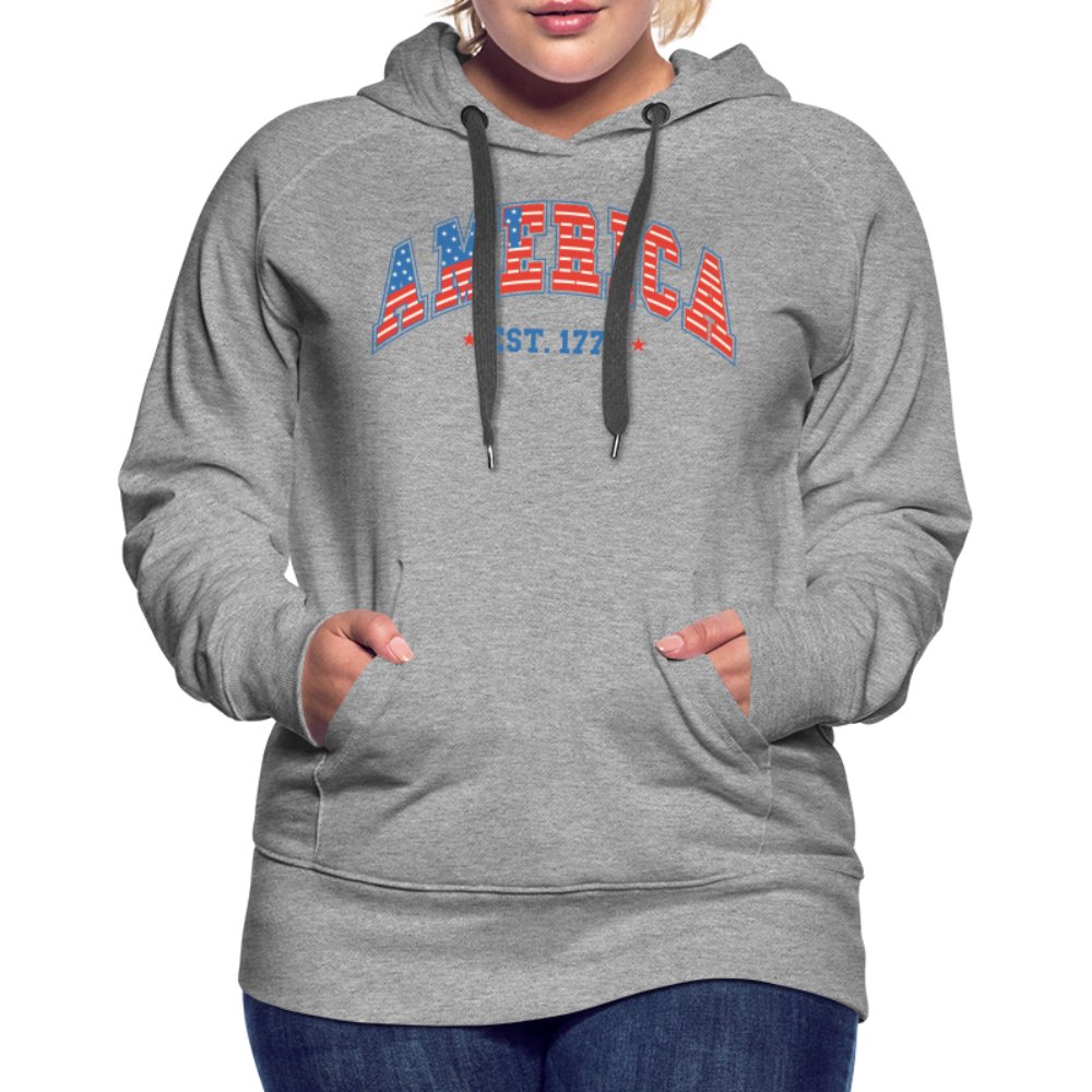 America 1776 Women’s Premium Hoodie - heather grey