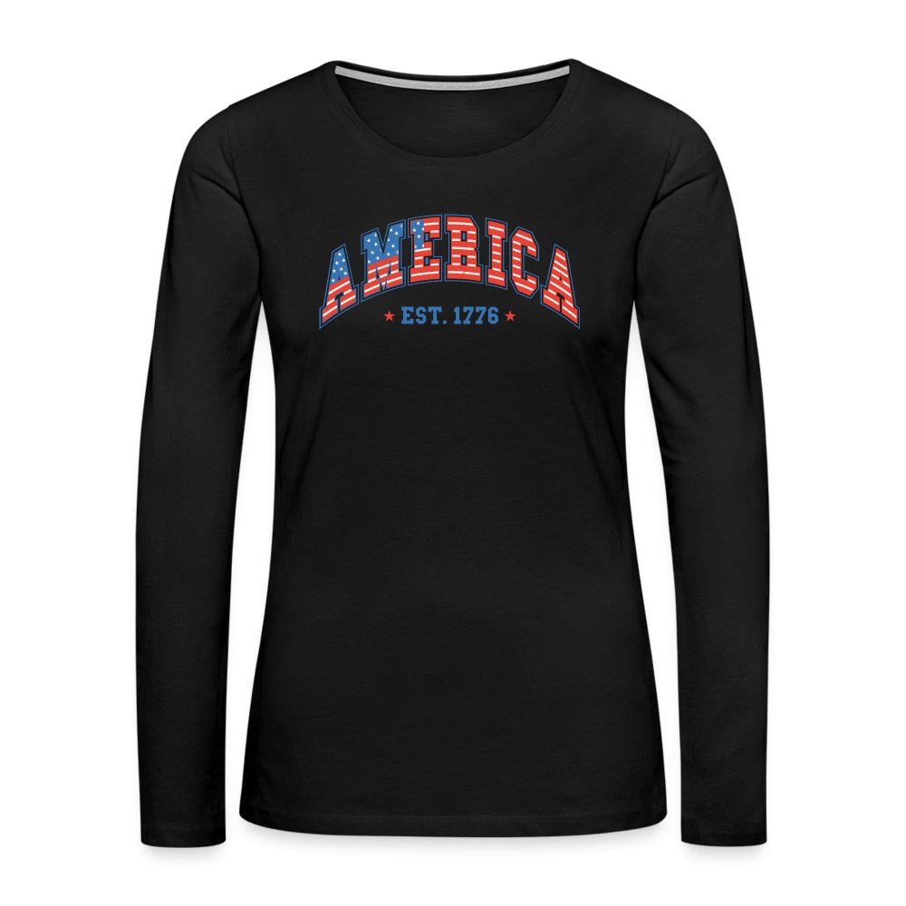 America 1776 Women's Premium Long Sleeve T-Shirt - black