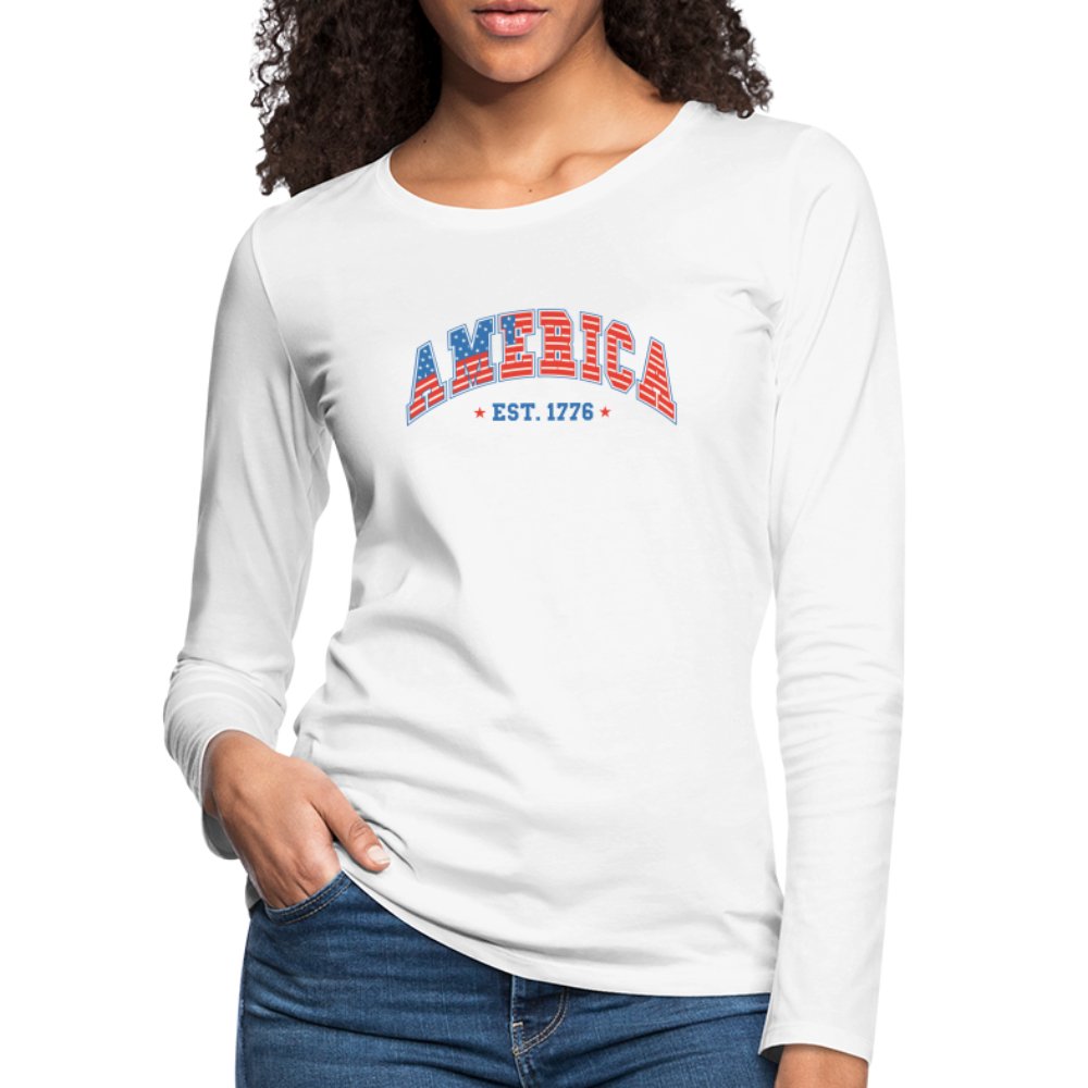 America 1776 Women's Premium Long Sleeve T-Shirt - deep navy