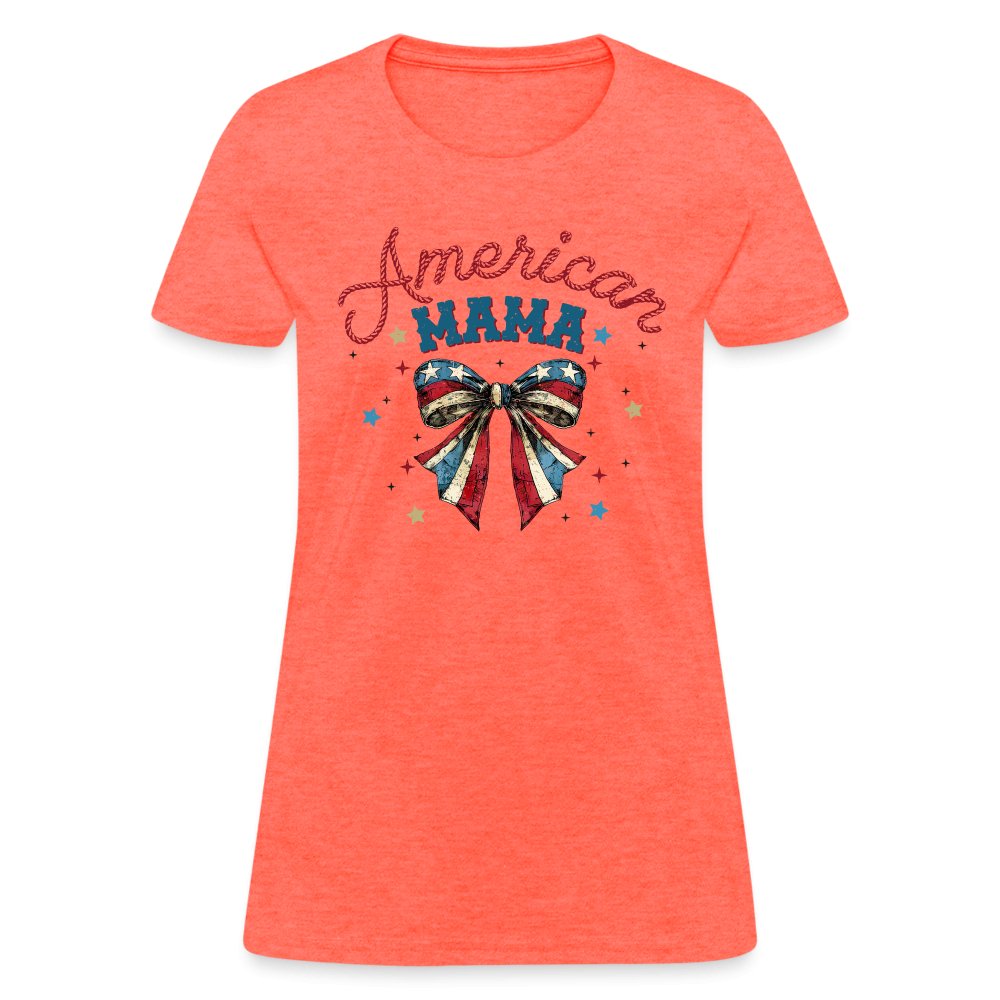 American Mama Women's T-Shirt - heather coral