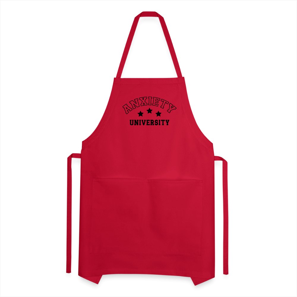 Anxiety University Adjustable Apron - red