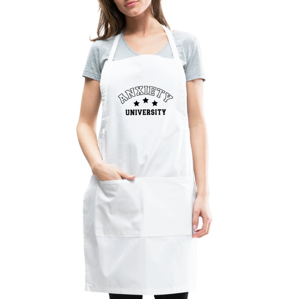 Anxiety University Adjustable Apron - white