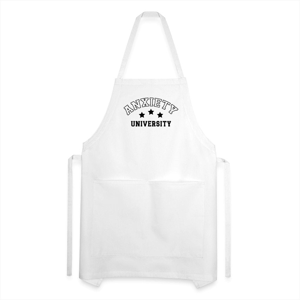 Anxiety University Adjustable Apron - white